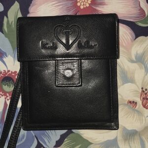 Vintage Nichole Miller Black Leather Crossbody Bag/Wallet.